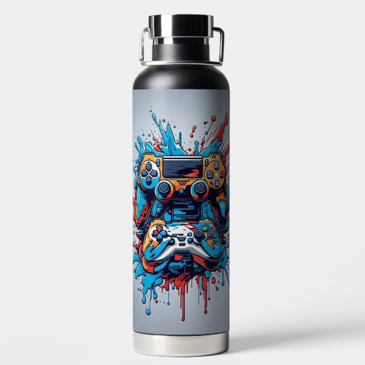 ドリップ付きゲームコントロ絵を描ーラ ウォーターボトル (背面)