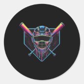 ドリップ式野球捕手マスク野球ファン通り ラウンドシール (正面)