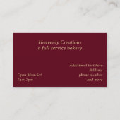 ドリップ金ゴールドファンシーとケーキベーカリー 名刺 (裏面)