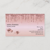 ドリップ金ゴールドロングラッシュアイメイクアップアーティスト 名刺 (裏面)