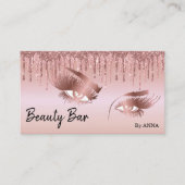 ドリップ金ゴールドロングラッシュアイメイクアップアーティスト 名刺 (正面)