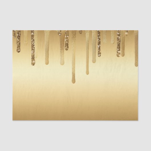 ドリップ金ゴールド絵を描グリッターアクセント輝く 薄葉紙 (正面)