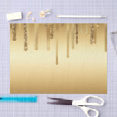 ドリップ金ゴールド絵を描グリッターアクセント輝く 薄葉紙 (クラフト)