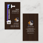 ドリップ青絵を描ブラシ木目職人 名刺 (正面/裏面)