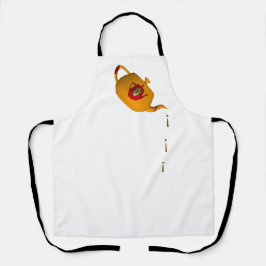 ドリップ ドリップ ダブル ティーポット ホワイト ブラック ストラップ エプロン