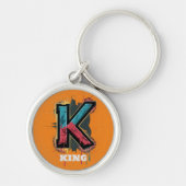 ドリップK: 1文字はっきりしたのカスタマイズ可能な落書き キーホルダー (正面)