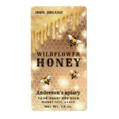 ドリッモダンクスパークル金ゴールド蜂はちみつ瓶ラベル ラベル (正面)