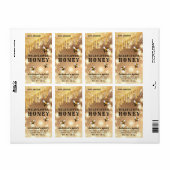 ドリッモダンクスパークル金ゴールド蜂はちみつ瓶ラベル ラベル (フルシート)