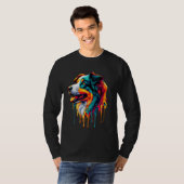 ドリッ絵を描グア縁どルコリー Tシャツ (正面フル)