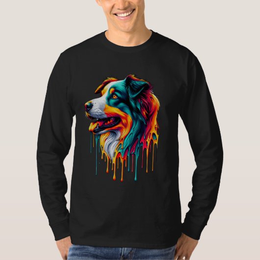 ドリッ絵を描グア縁どルコリー Tシャツ (正面)