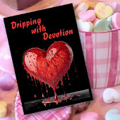 ドリッ絵を描プ赤いハートバレンタインカード シーズンカード