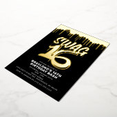 ドリピンスワッグ16誕生日フォイル招待状 箔招待状 (回転した状態)