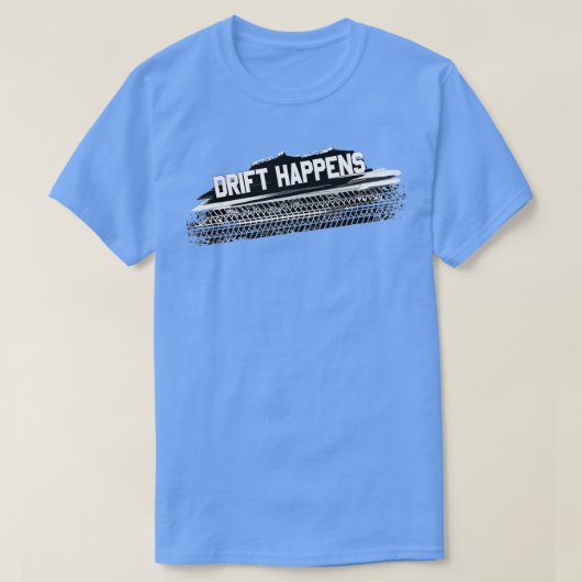 ドリフトは車のモータースポーツ車を漂流 Tシャツ (デザイン正面)