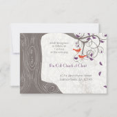 ドリフトウッドツリーコーラルロベバーズパープルリーフ結婚ズ 招待状 (正面)