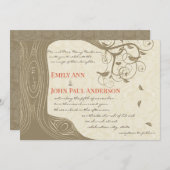 ドリフトウッドツリータンゲリンバード結婚式招待状 招待状 (正面/裏面)