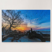 ドリフトウッドツリー墓地ビューフォートSCビーチ ジグソーパズル (横)