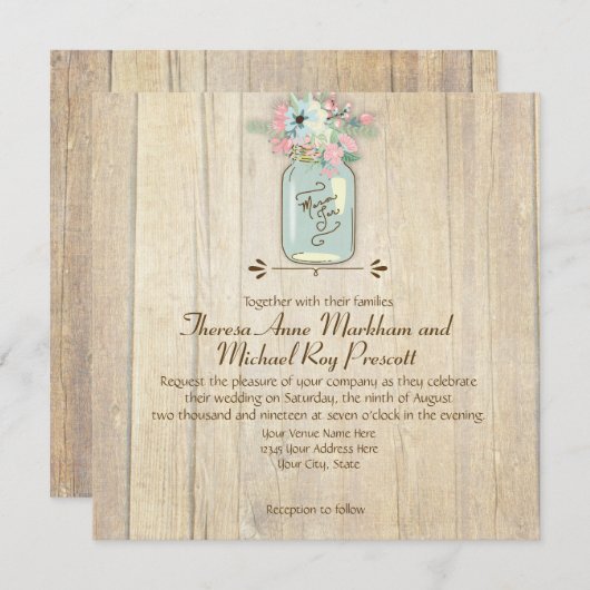 ドリフトウッドバーンウッドメ素朴ンソンジャガーデンフローラ 招待状 (正面/裏面)