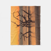 ドリフトウッドビーチアットサンライズジキル島ジョージア フリースブランケット (正面)