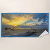 ドリフトウッドボーフォートSCビーチサンライズ ビーチタオル (正面)