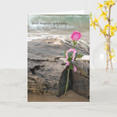 ドリフトウッド悔やみや弔慰 カード (黄色い花)