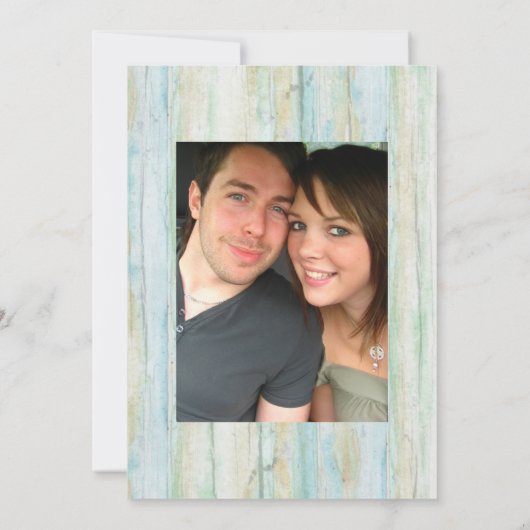 ドリフトウッド オーシャンビーチ コースト ショア セーブ・ザ・デート 招待状 (裏面)