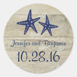 ドリフトウ素朴ッド航海のビーチネイビーヒトデ ラウンドシール