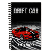 ドリフトカー レッドノートブックカバー