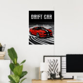 ドリフトカー レッドマッスル ポスター (ホームオフィス)