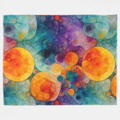 ドリフト太陽の催眠フラクタルパターン フリースブランケット (正面(横))