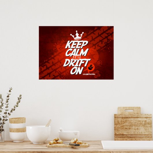 ドリフト熱狂するパトロール保 – 静かにドリフトオン(赤) ポスター (キッチン)