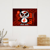 ドリフト熱狂するパトロール – アグレッシブなパンダ(赤) ポスター (キッチン)