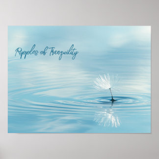 ドリフト静か：水にタンポポの種 ポスター