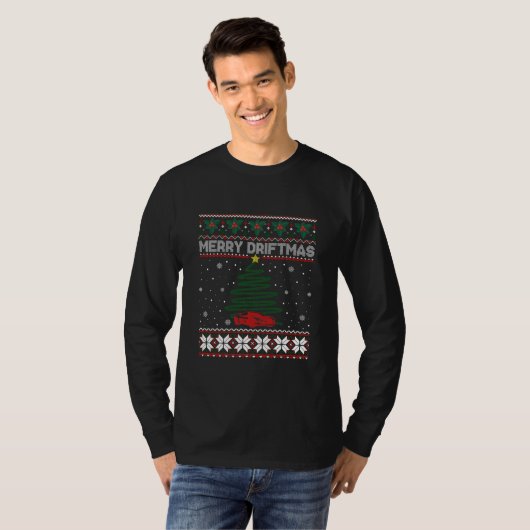 ドリフメリートマス通りレーシングクリスマス漂流 Tシャツ (正面フル)