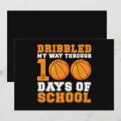 ドリブルで切り抜けた100日間の学校バスケ 招待状 (正面/裏面)