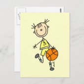 ドリブル女子バスケットボールTシャツ&ギフト ポストカード (正面/裏面)