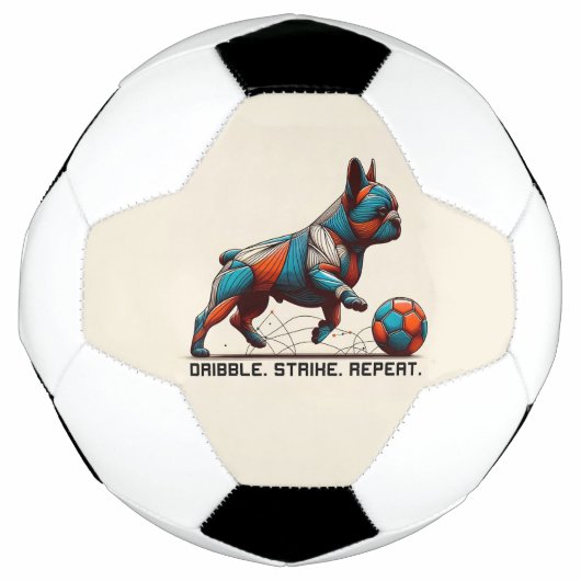 ドリブル。ストライク。繰り返す。 サッカーボール (正面)