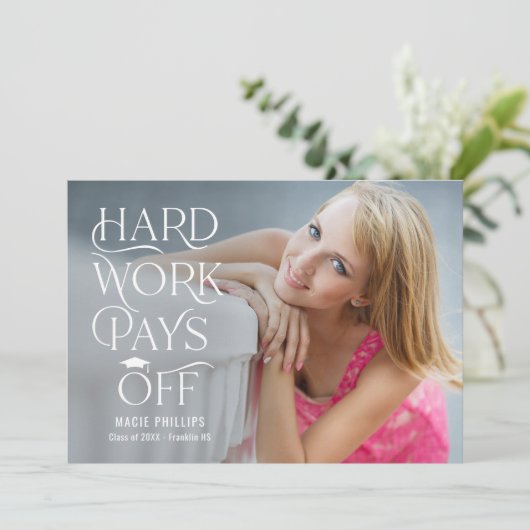 ドリブングラード編集可能カラー卒業招待状 招待状 (スタンド正面)