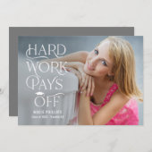 ドリブングラード編集可能カラー卒業招待状 招待状 (正面/裏面)