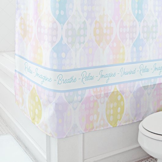 ドリリラックスーム想像ーム水玉模様オージーピンクブルーイエロ シャワーカーテン