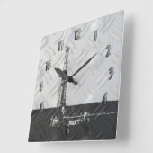 ドリリングリグのクロック（数字あり） スクエア壁時計 (傾斜)