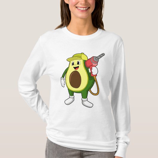 ドリルで職人としてアボカド Tシャツ (正面)