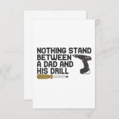 ドリルとパパの間に何も立たないおもしろい サンキューカード (正面/裏面)