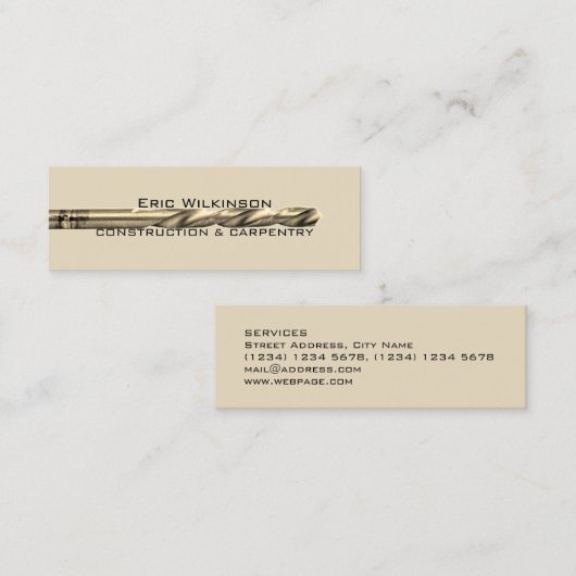 ドリルの糸の写実的なイメージカバー スキニー名刺 (正面/裏面)