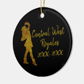 ドリルチパーソナライズされたーム |ブラックと金ゴールド セラミックオーナメント (左)