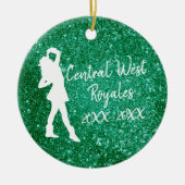 ドリルチパーソナライズされたーム |緑と白 セラミックオーナメント (正面)