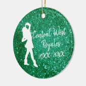 ドリルチパーソナライズされたーム |緑と白 セラミックオーナメント (左)