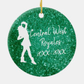 ドリルチパーソナライズされたーム |緑と白 セラミックオーナメント (裏面)