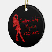 ドリルチパーソナライズされたーム |黒と赤のセラミックまたは セラミックオーナメント (左)