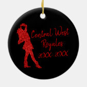 ドリルチパーソナライズされたーム |黒と赤のセラミックまたは セラミックオーナメント (裏面)