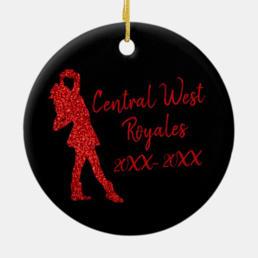 ドリルチパーソナライズされたーム |黒と赤のセラミックまたは セラミックオーナメント (裏面)